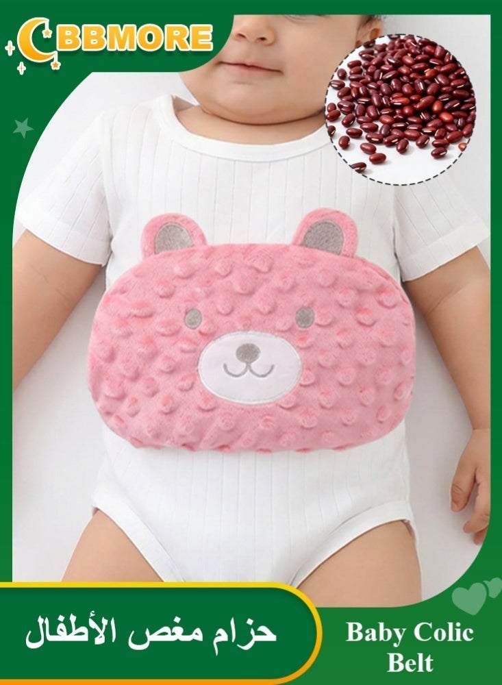 BBMORE Baby Colic Gas Relief Heated Tummy Wrap-Colic Baby Swaddling Belt Infant Warming Pad Belly Band Gripe Belt Relieves and Soothes Gas Bloating and Upset Stomach (Red) - Image 1